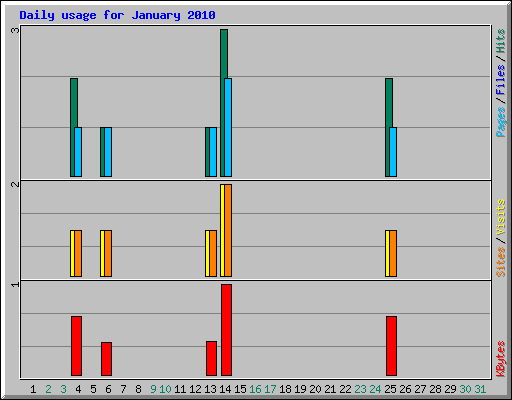 Daily usage for January 2010