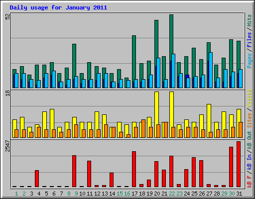 Daily usage for January 2011