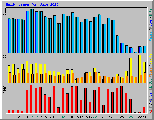 Daily usage for July 2013