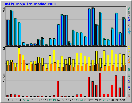 Daily usage for October 2013