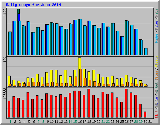 Daily usage for June 2014