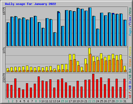 Daily usage for January 2022