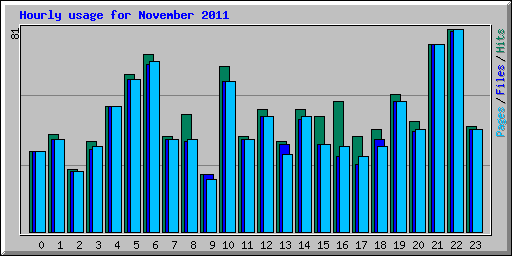 Hourly usage for November 2011