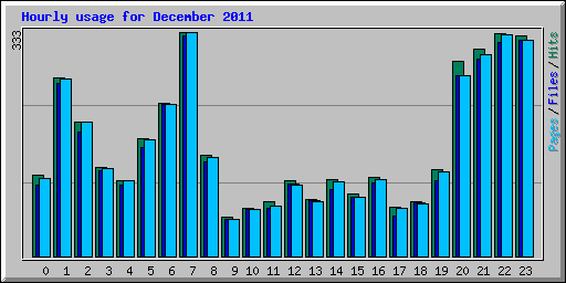 Hourly usage for December 2011