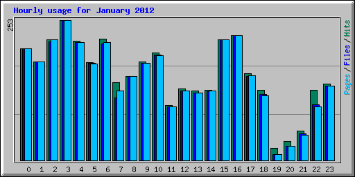 Hourly usage for January 2012