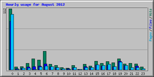 Hourly usage for August 2012