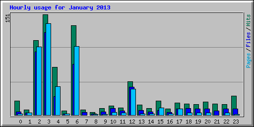 Hourly usage for January 2013