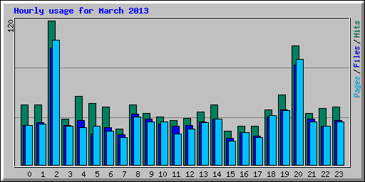 Hourly usage for March 2013