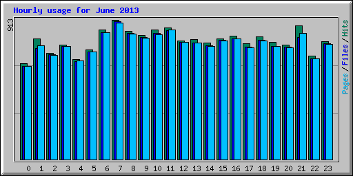 Hourly usage for June 2013