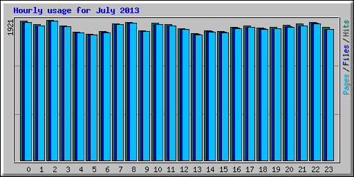 Hourly usage for July 2013