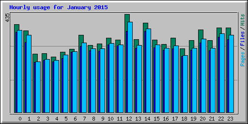 Hourly usage for January 2015
