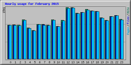 Hourly usage for February 2015