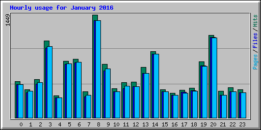 Hourly usage for January 2016