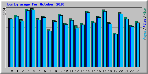 Hourly usage for October 2016