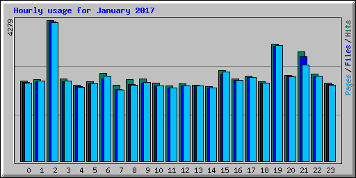 Hourly usage for January 2017