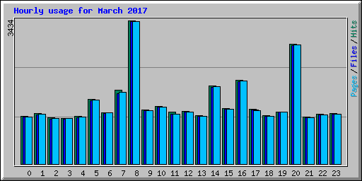 Hourly usage for March 2017