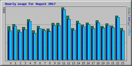 Hourly usage for August 2017