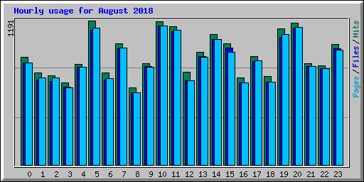 Hourly usage for August 2018