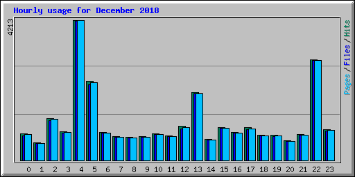 Hourly usage for December 2018