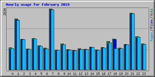 Hourly usage for February 2019