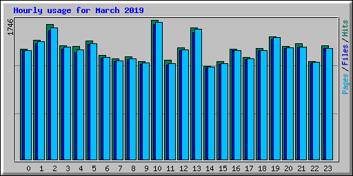 Hourly usage for March 2019