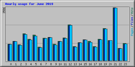 Hourly usage for June 2019