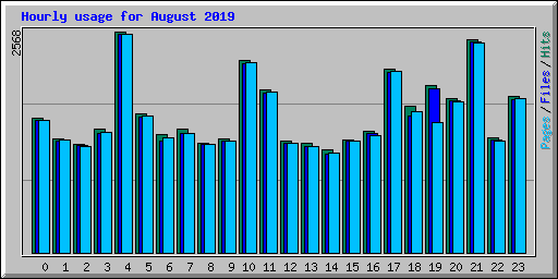 Hourly usage for August 2019