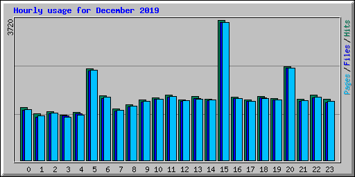 Hourly usage for December 2019