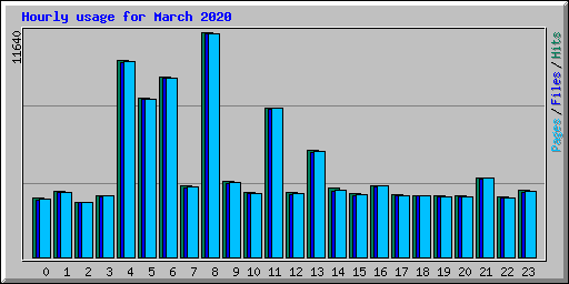 Hourly usage for March 2020