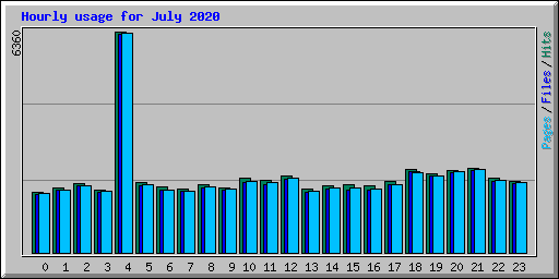 Hourly usage for July 2020