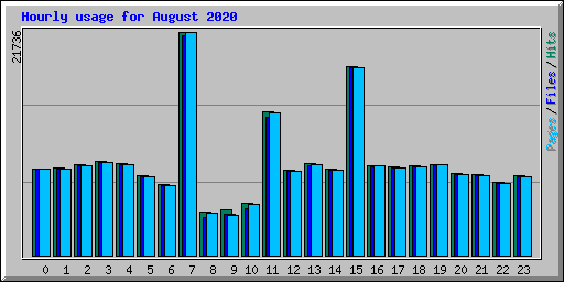 Hourly usage for August 2020