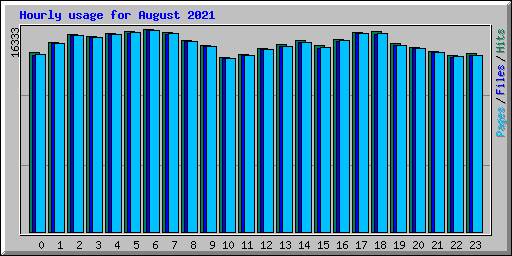 Hourly usage for August 2021